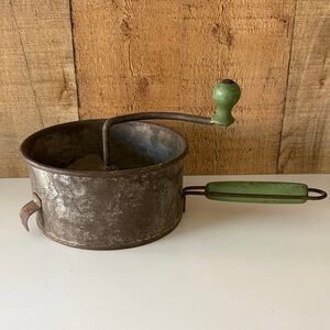 Vintage Foley Metal Food Mill with Green Handles